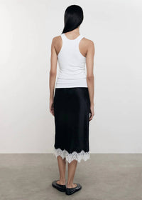 Enza Costa - Hammered Satin Slip Midi Skirt