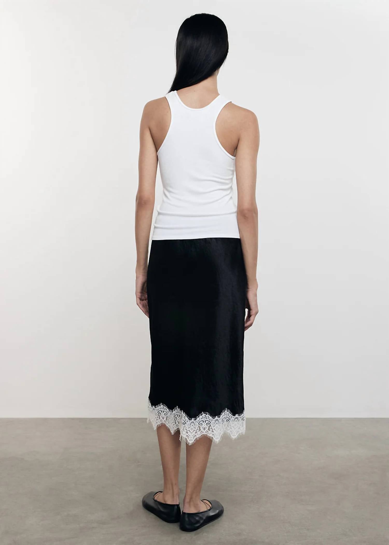 Enza Costa - Hammered Satin Slip Midi Skirt