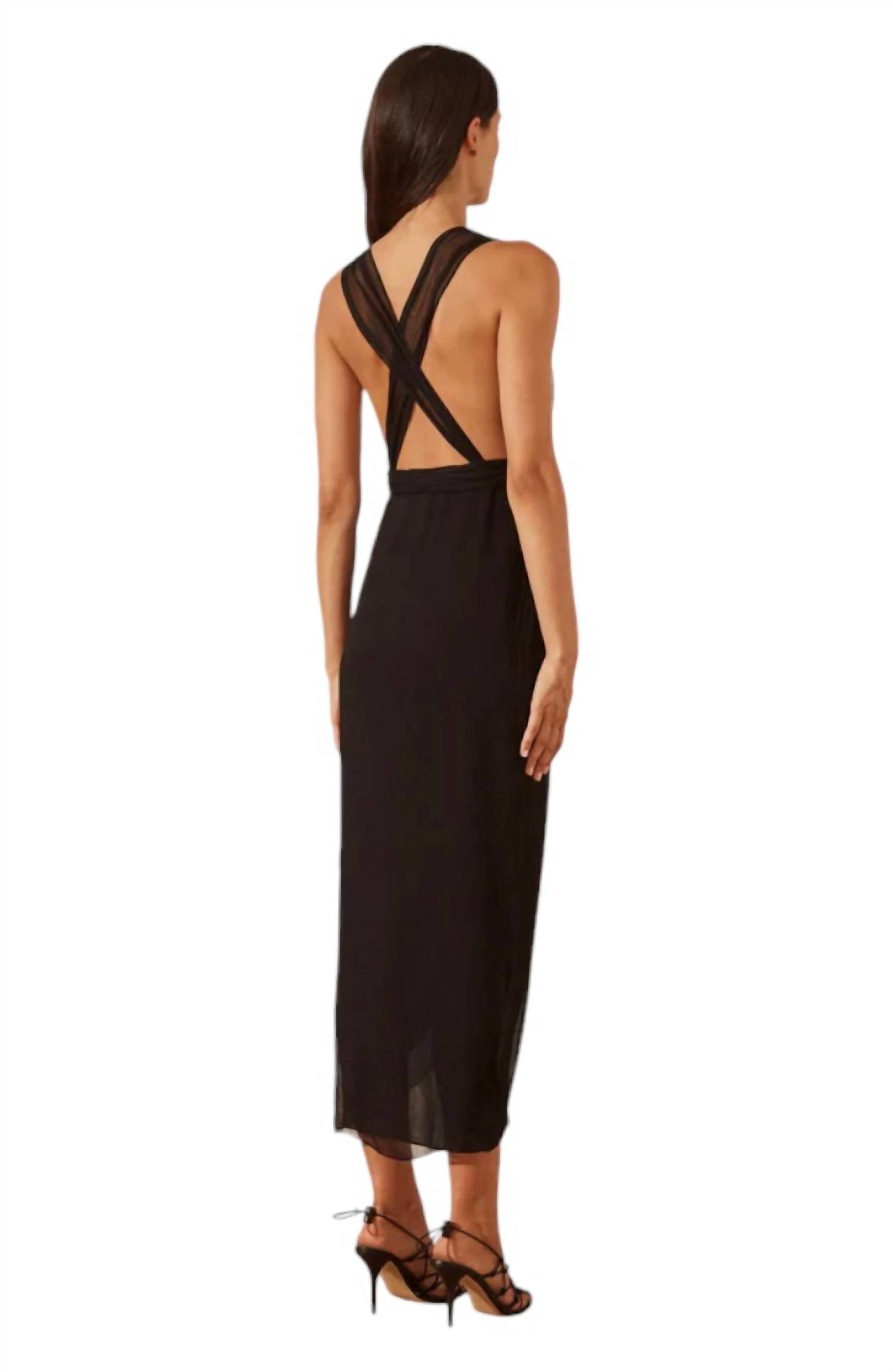 Shona Joy - ISOLA PLUNGED CROSS BACK MIDI DRESS