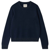Jumper1234 - Women's Contrast Lurex Rib Sweater Top