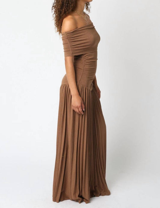 Olivaceous - Drop Waist Maxi Dress