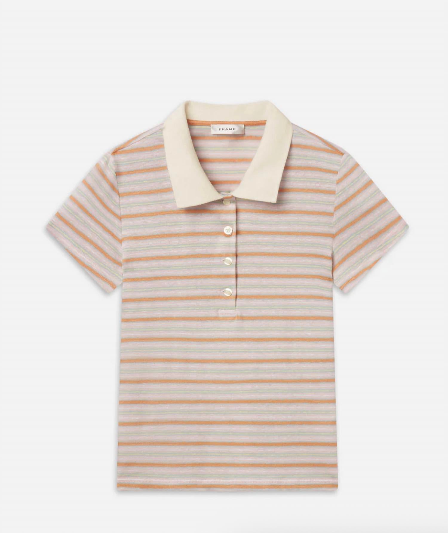 Frame - Striped Short Sleeve polo