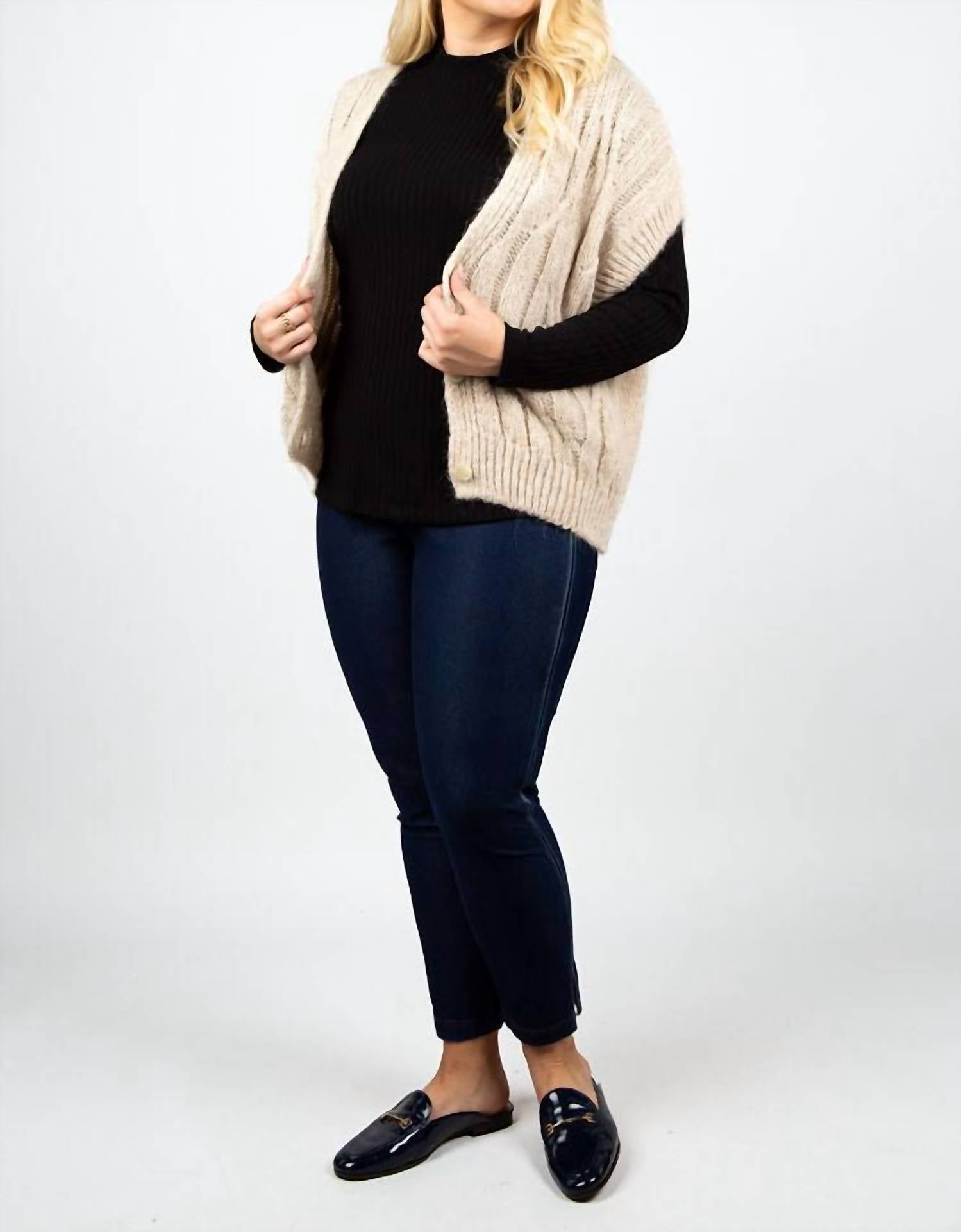 Summum - Airy Alpaca Knit Sleeveless Cardigan - Plus