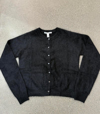 Autumn Cashmere Women's Brushed Baby Cardigan in black - women's cardigan