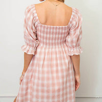 Kori - Plaid Dress With Bubble Sleeves