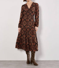 Apricot - Empire Smock Waist Tiered Dress