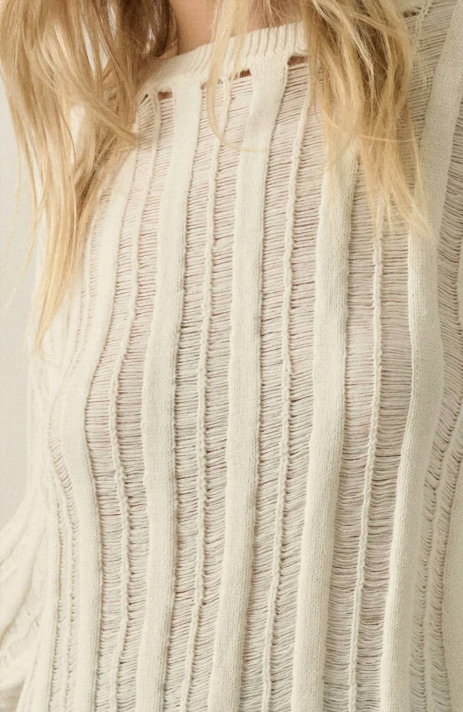 Promesa - Livia Semi-Sheer Ladder-Knit Sweater