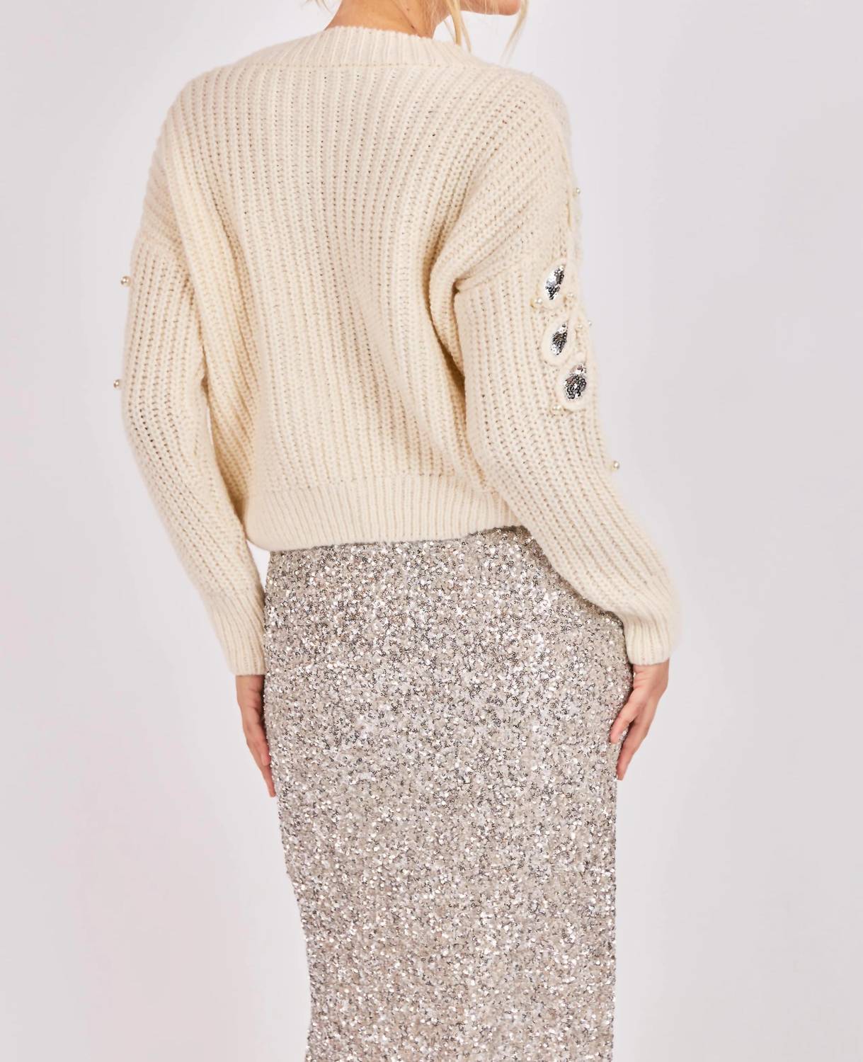 Sadie & Sage - Monroe Leaf Cutout Embellished Sweater