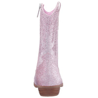 Nina Girls Hawley Side Zip Cowboy Boots in light pink glitter stones - kids' boots - view 5