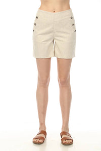 Charlie B - Button Detail Linen Stretch Shorts