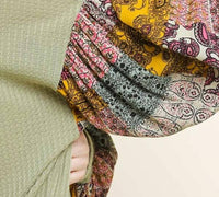 Umgee - Paisley Print Waffle Knit Top