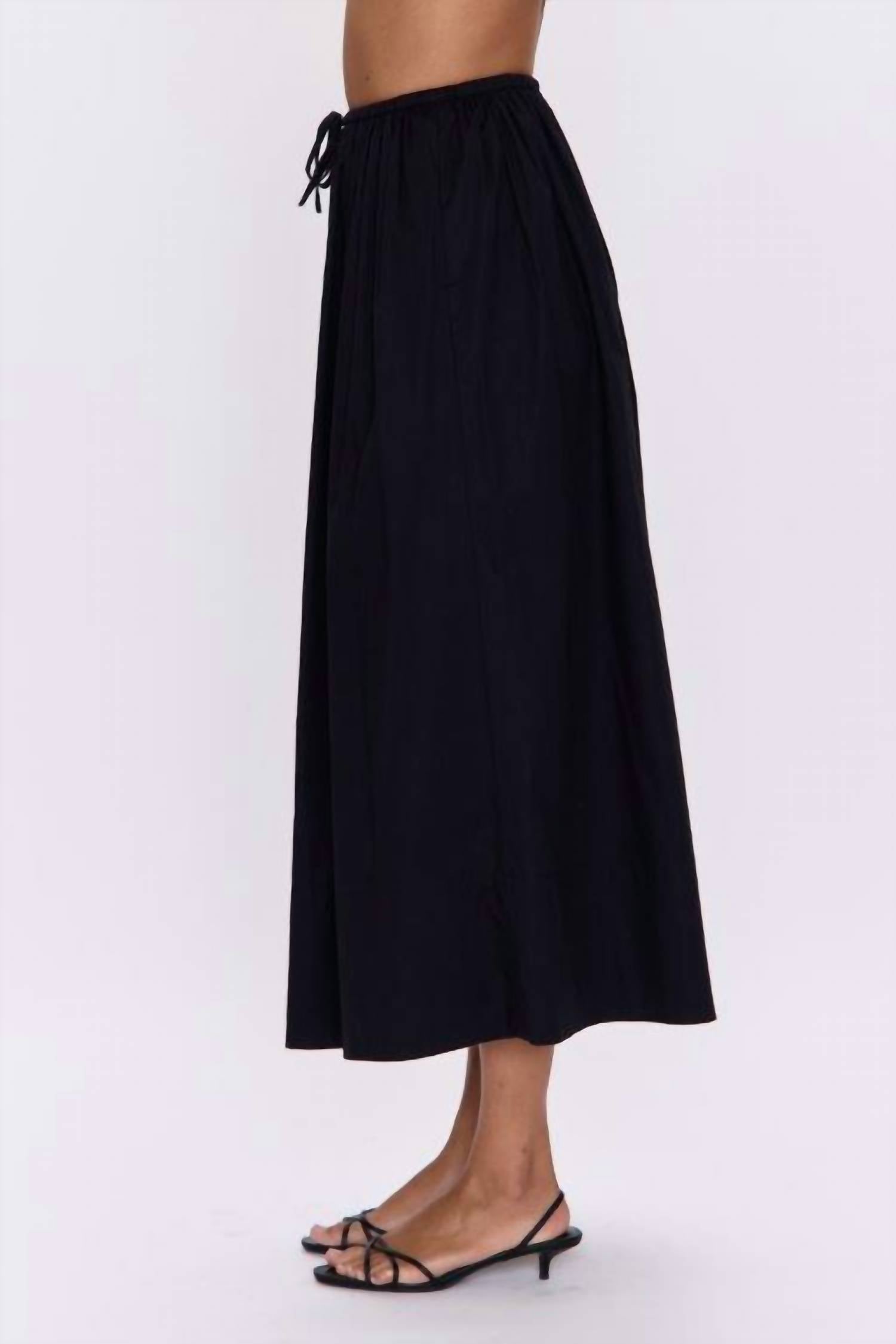 PISTOLA Noelle Midi Skirt in black - women's skirt - alternate view