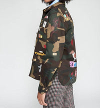 Vilagallo Olivia Camo Jacket in green - women's jacket - detail view