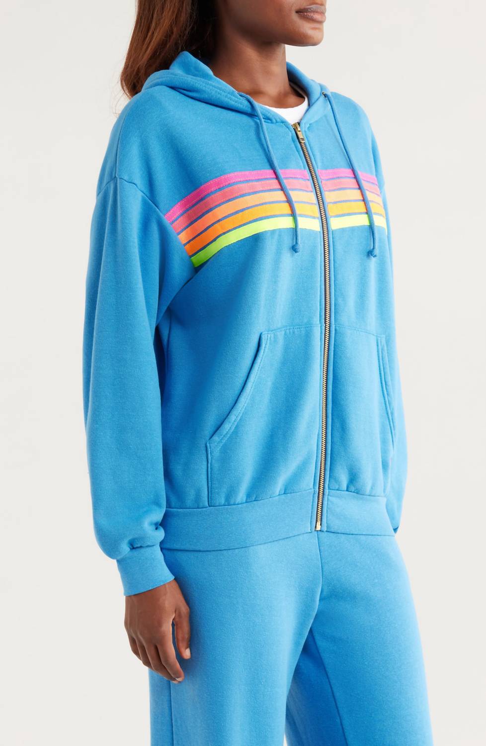 Aviator Nation - Unisex Five Stripe Zip Hoodie