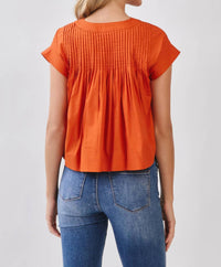 Tcec - Everyday Win Pintuck Pleated Detail Poplin Top