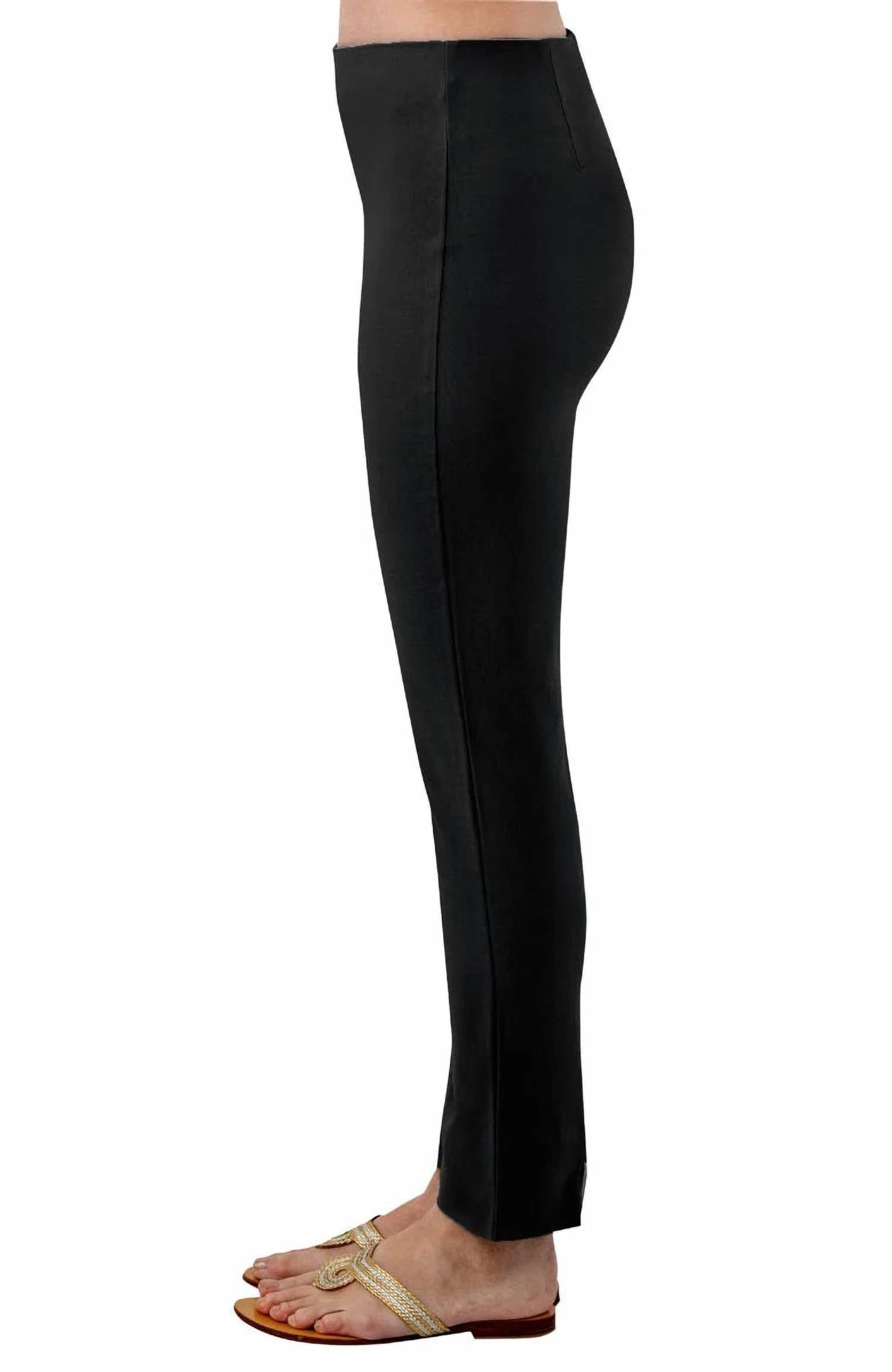 GRETCHEN SCOTT Gripeless Pull On Pant in black - women's pants - detail view