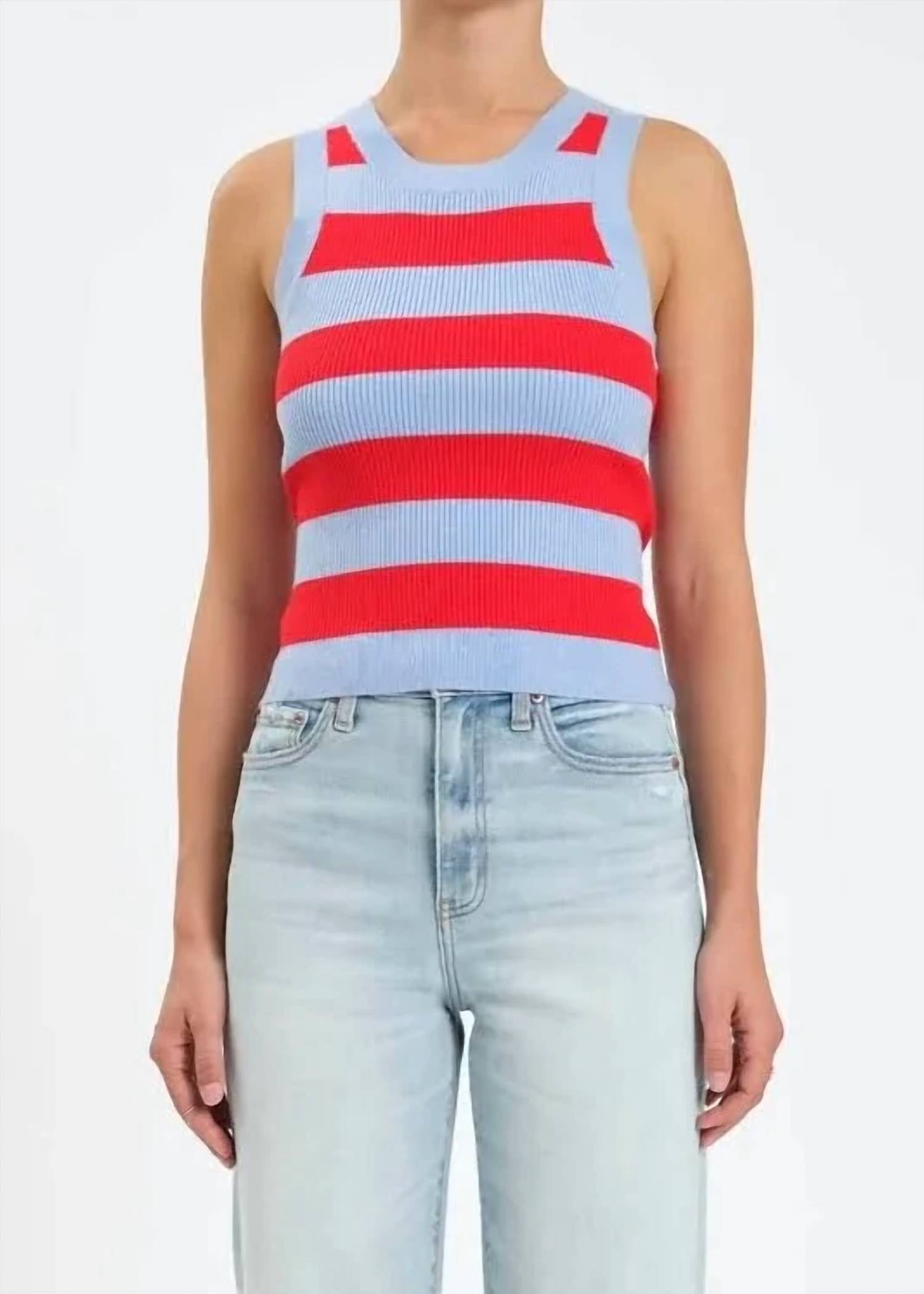 Daze - Flirty Stripe Rib Tank