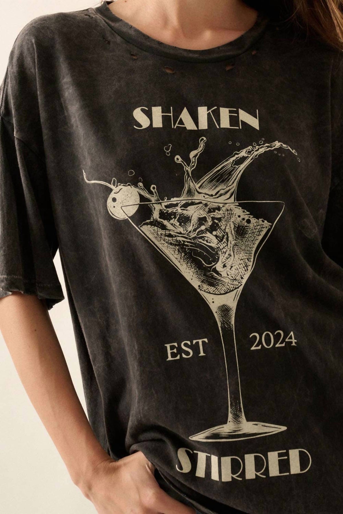 Promesa - Shaken Stirred Martini Vintage Wash Graphic Tee