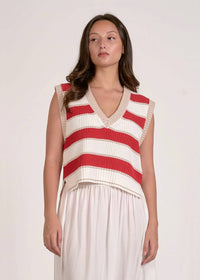 Elan - Bobbie Striped Sweater Vest