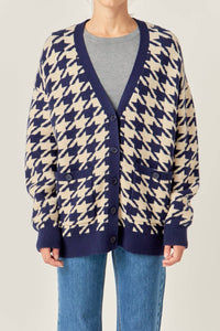English Factory - Houndstooth Knit Cardigan