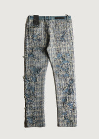 EMBELLISH Men's Salvage Denim Jeans in blue - men's jeans - detail view