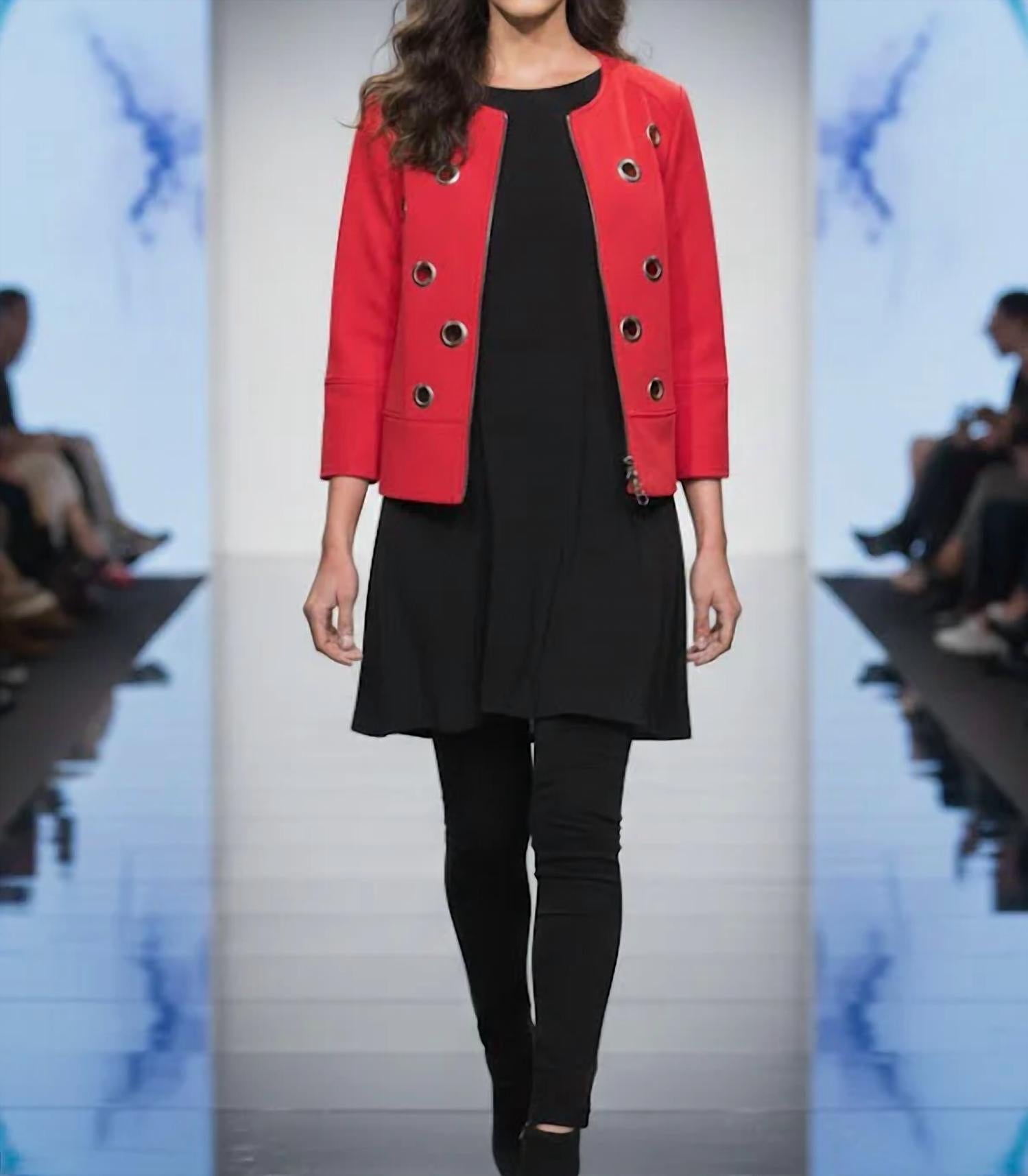 Ic Collection - Grommet Detail Polyurethane Jacket