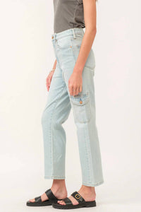 Dear John Denim - 90s Super High Rise Ankle Straight Jeans - blue - clothing - cotton - blend