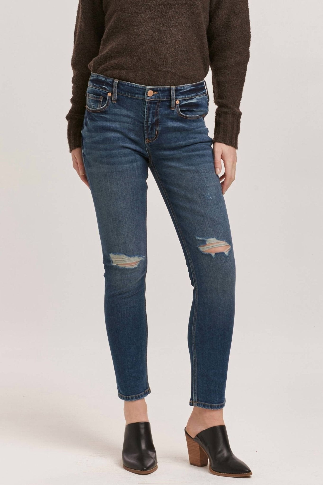 Dear John Denim - Aiden Straight Girlfriend Jeans - blue - clothing - cotton - blend