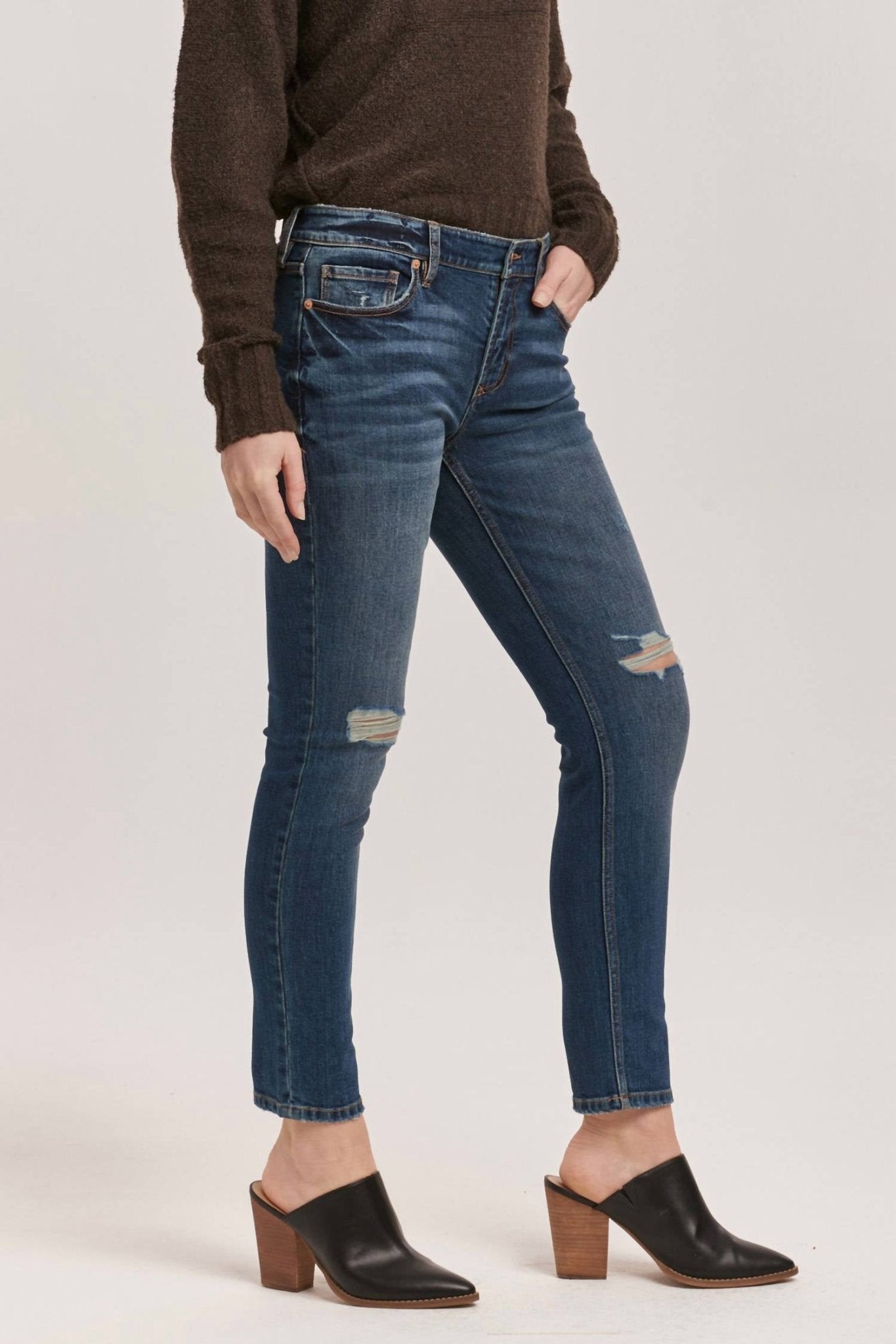 Dear John Denim - Aiden Straight Girlfriend Jeans - blue - clothing - cotton - blend