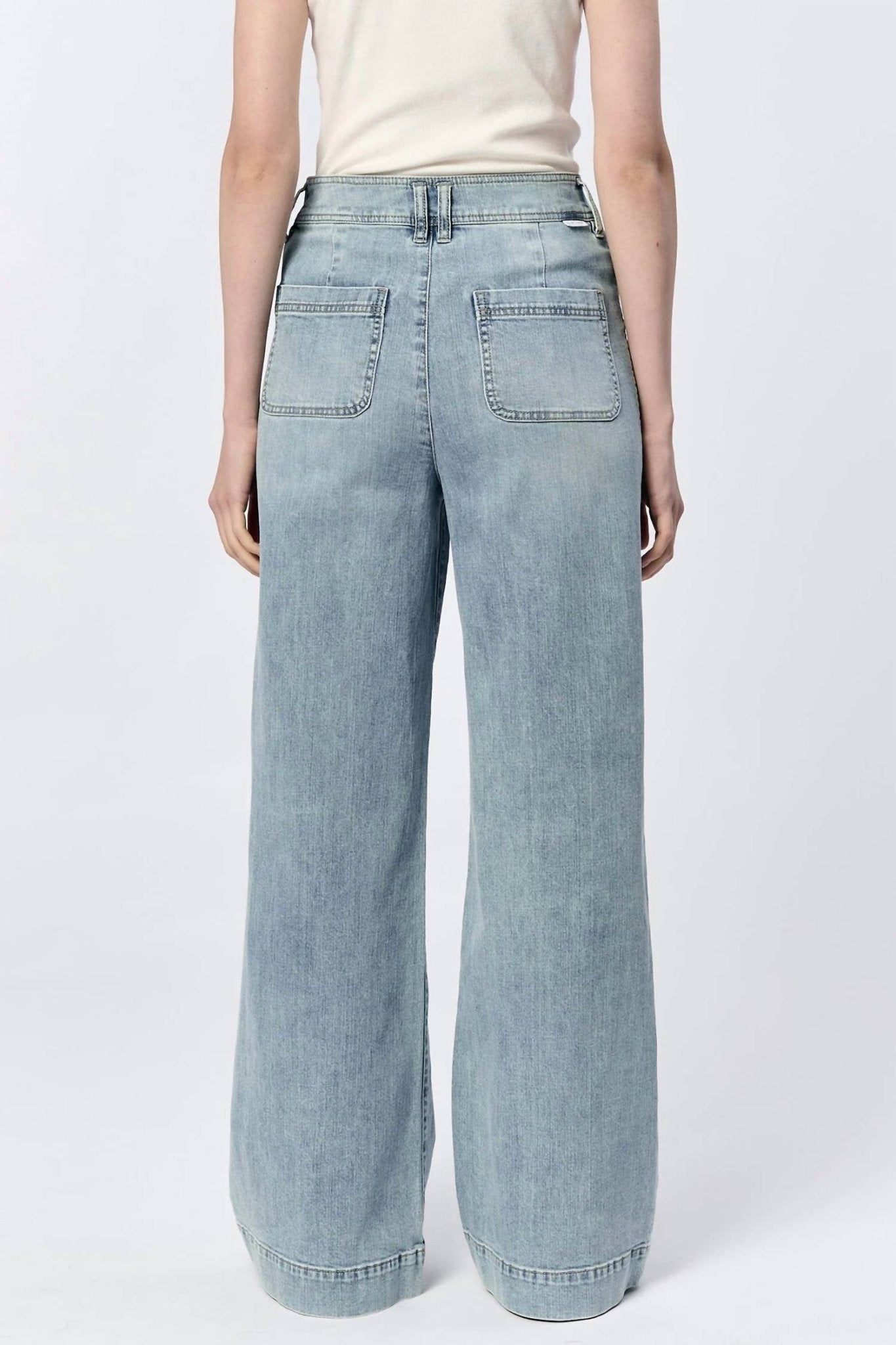 Dear John Denim - Audrey High Rise Wide Leg Jean - blue - clothing - cotton - blend