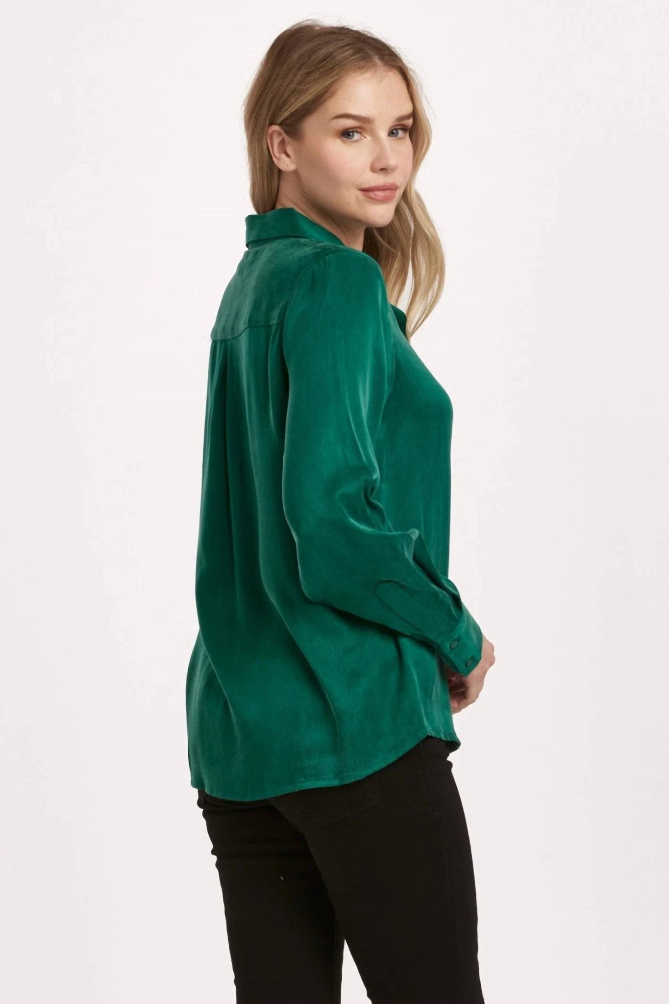 Dear John Denim - Birdie Button Up Blouse - blouses - clothing - green