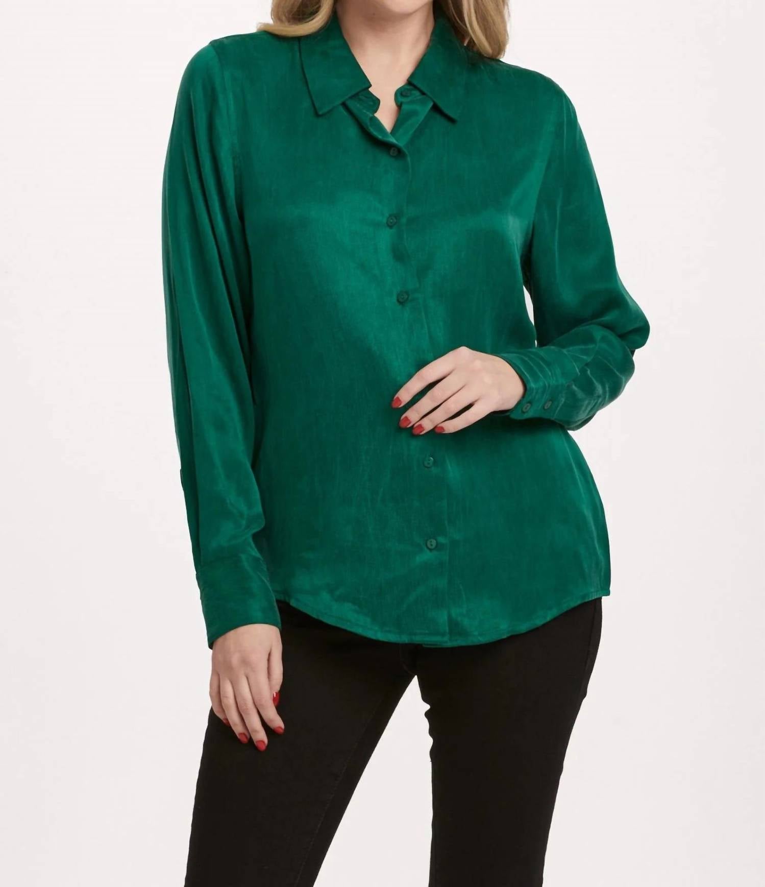 Dear John Denim - Birdie Button Up Blouse - blouses - clothing - green