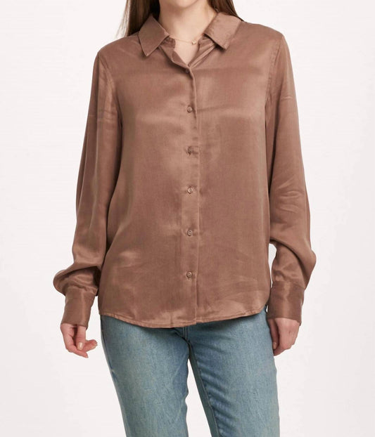 Dear John Denim - Birdie Long Sleeve Button Down Shirt - brown - button - down - shirts - clothing
