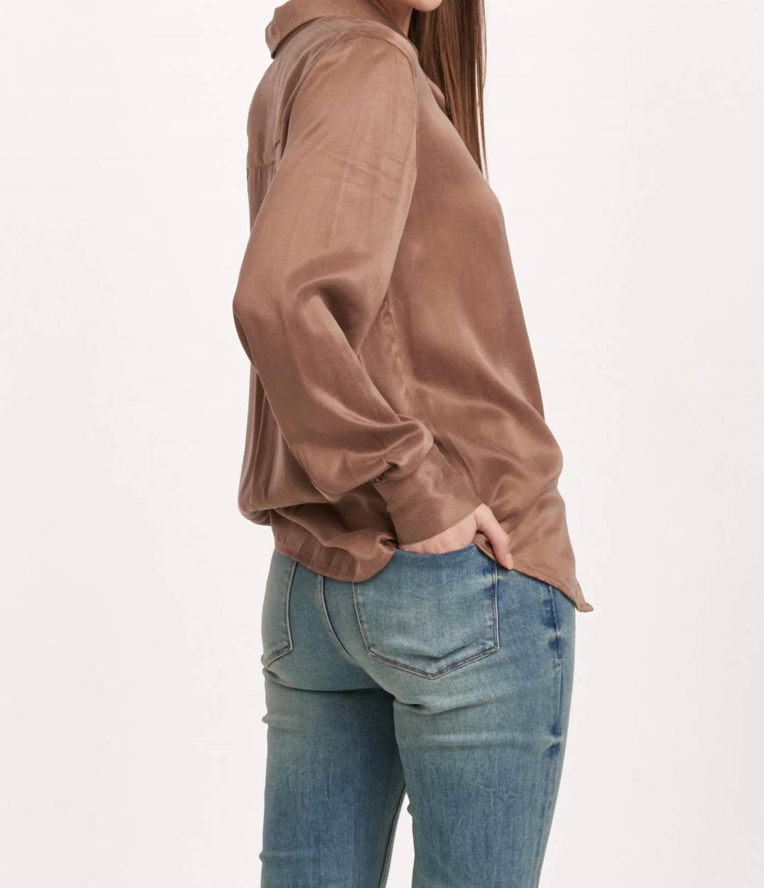 Dear John Denim - Birdie Long Sleeve Button Down Shirt - brown - button - down - shirts - clothing