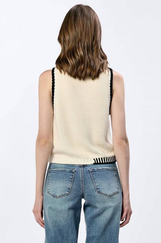 Dear John Denim - Birna Sleeveless Sweater - beige - clothing - cotton