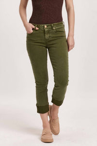 Dear John Denim - Blaire High Rise Cuffed Jeans - clothing - green - jeans