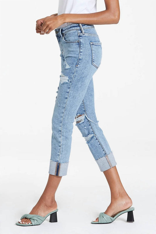 Dear John Denim - Blaire High Rise Straight Jean - blue - clothing - cotton - blend