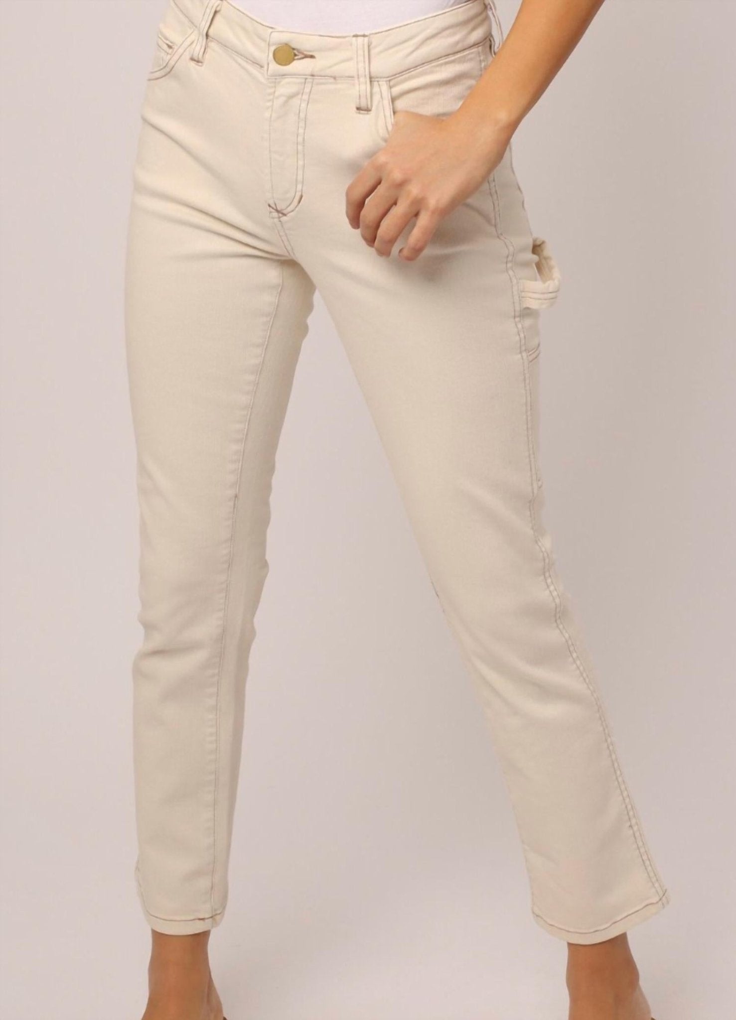Dear John Denim - Blaire Straight Jean - beige - clothing - jeans