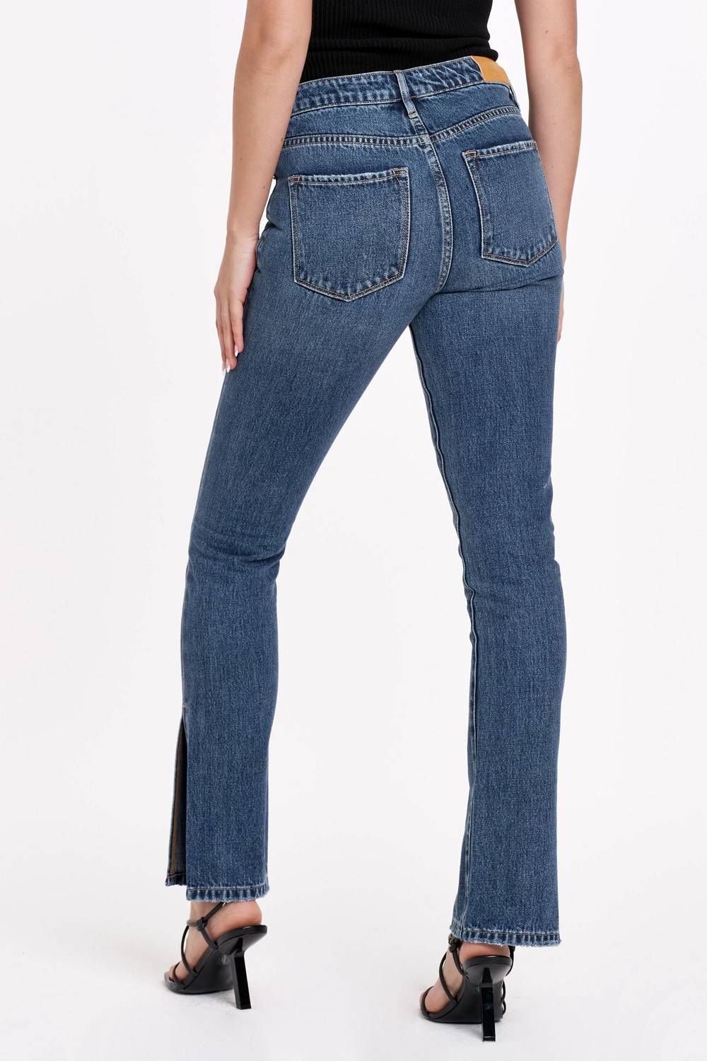 Dear John Denim - Blaire Straight Jeans With Slit - blue - clothing - denim