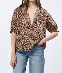 Dear John Denim - Button Down Leopard Top