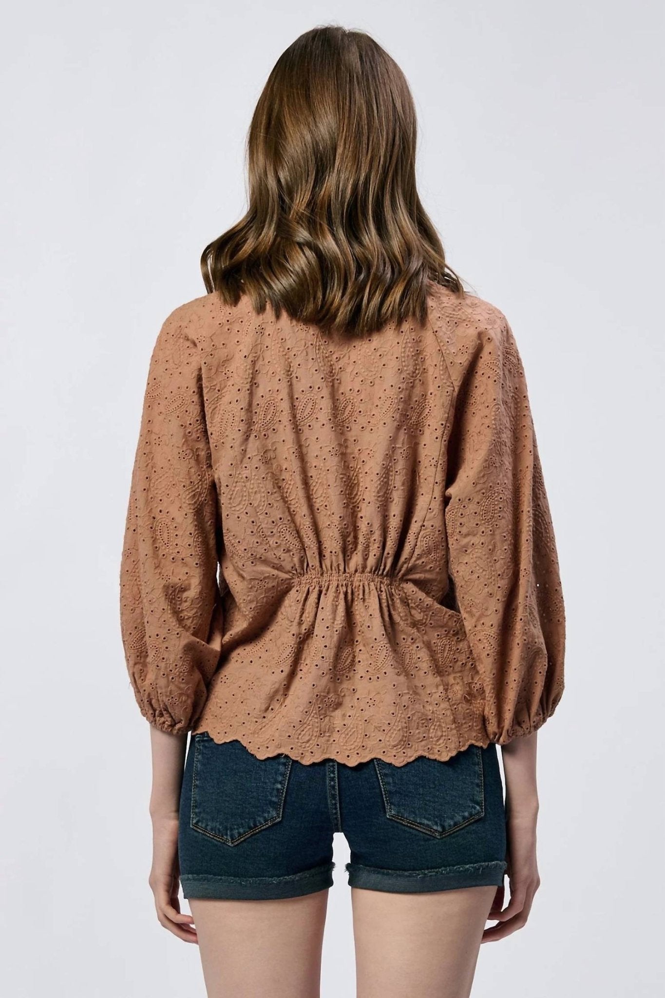 Dear John Denim - Carmelita Eyelet Top - blouses - brown - clothing