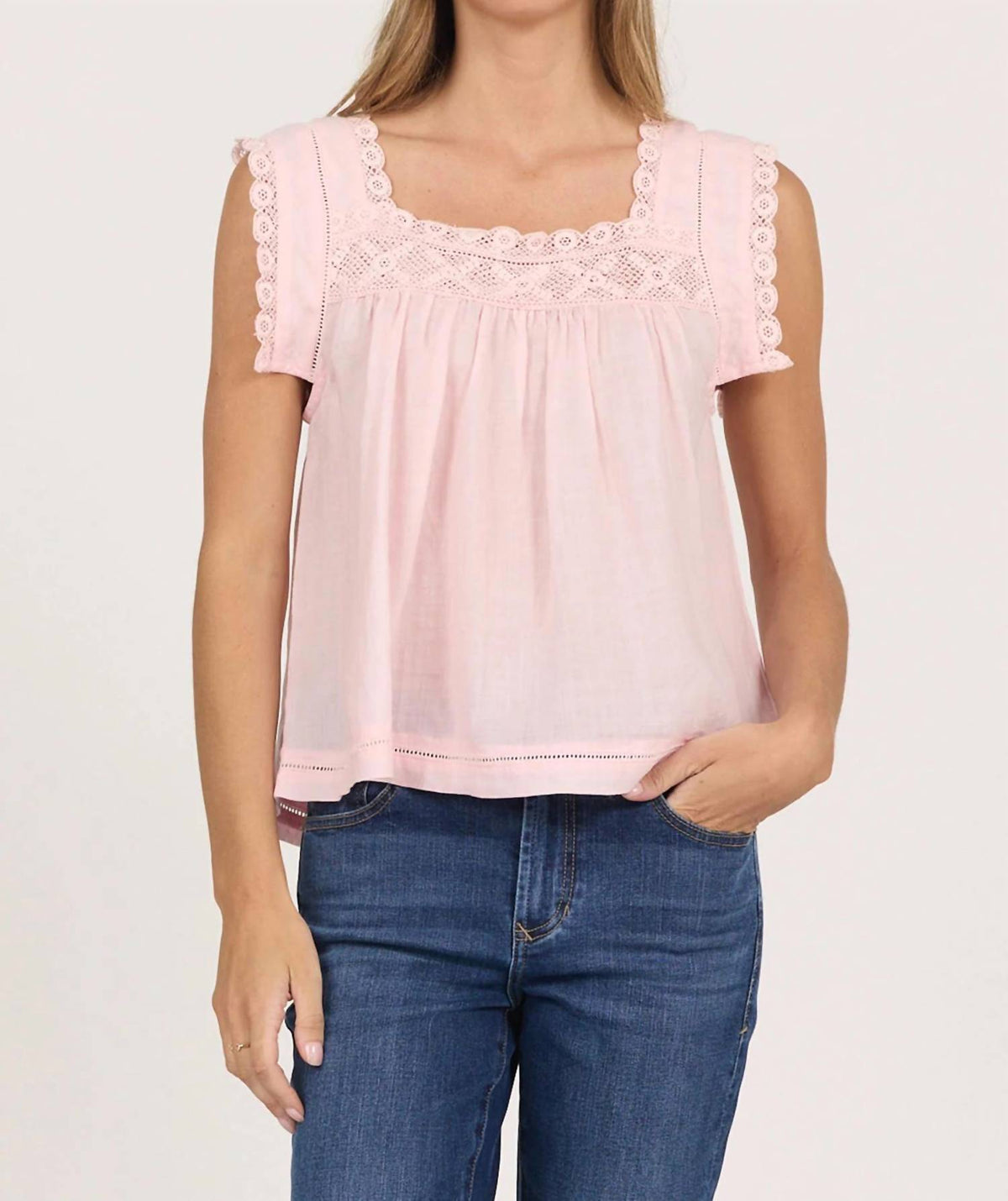 Dear John Denim - Embroidered Sleeveless Top