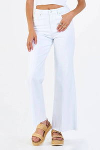 Dear John Denim - FIONA MID RISE WIDE LEG JEANS WHITE