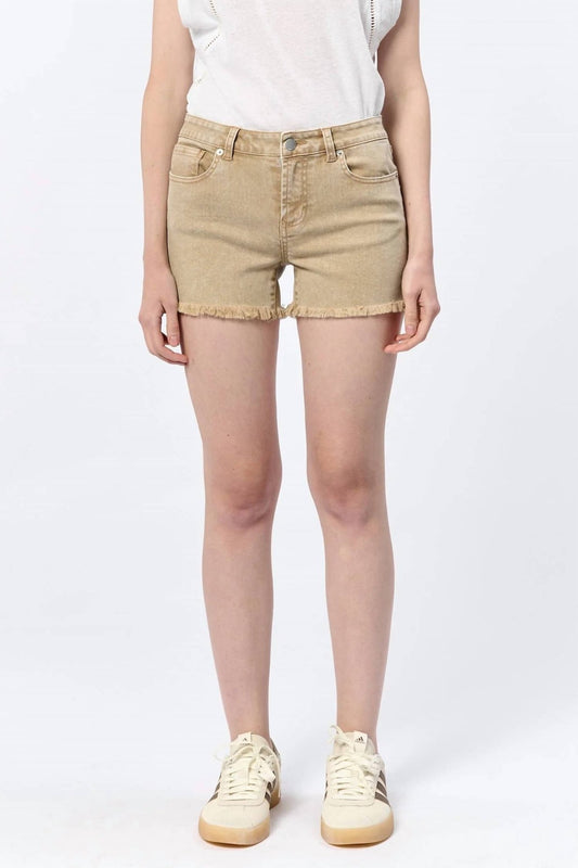 Dear John Denim - Gigi Mid Rise Short - beige - clothing - cotton - blend