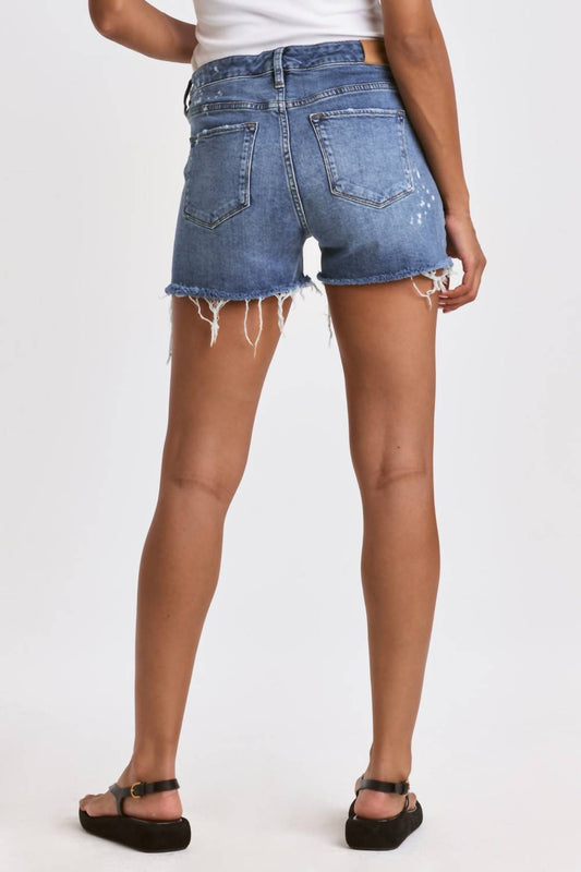 Dear John Denim - Gigi Mid Rise Shorts - blue - clothing - cotton - blend