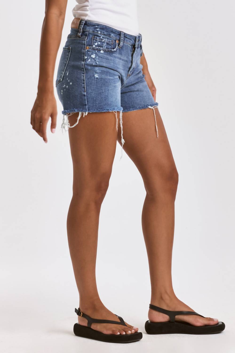 Dear John Denim - Gigi Mid Rise Shorts - blue - clothing - cotton - blend