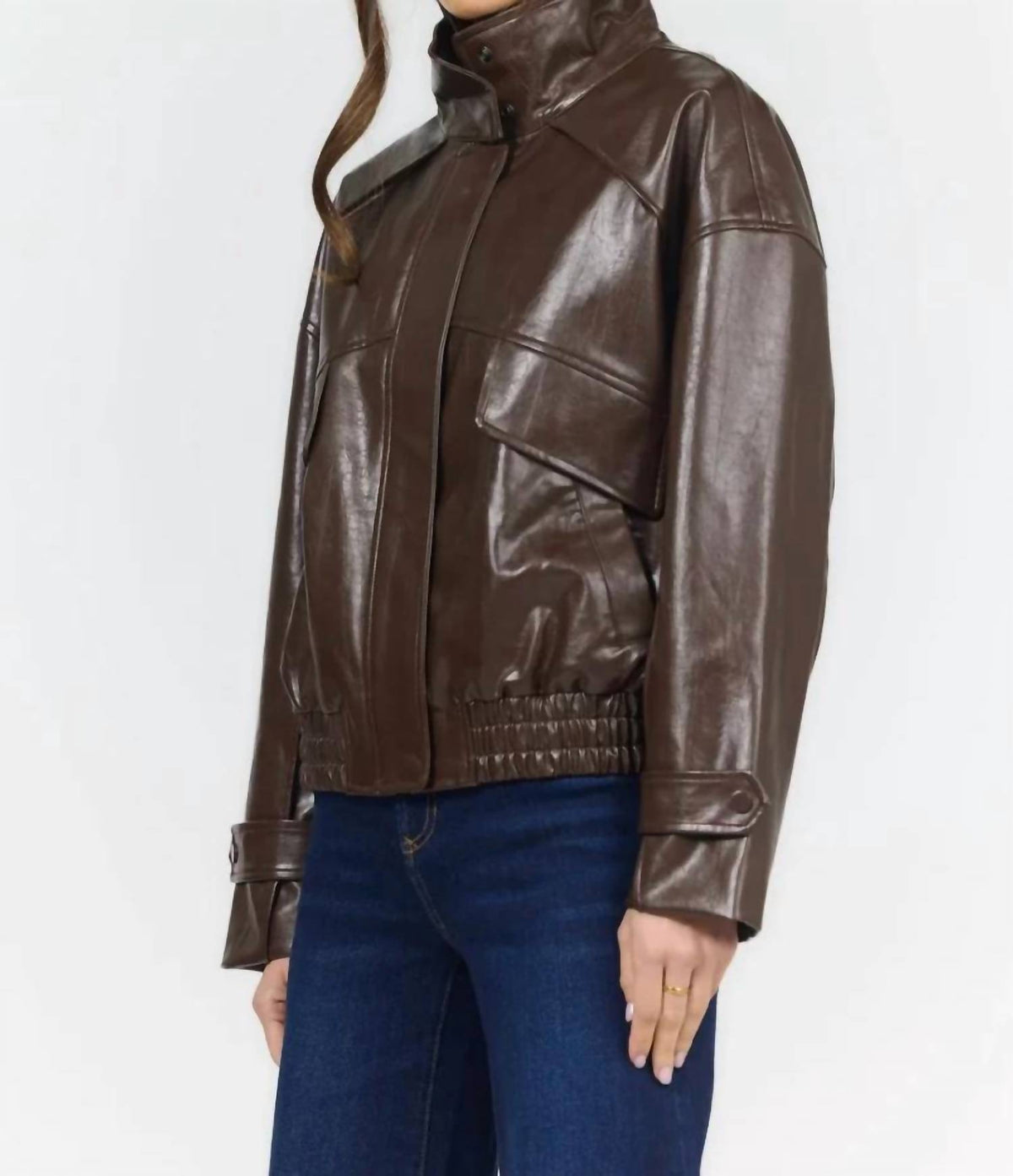 Dear John Denim - Greyson Funnel Neck Faux Leather Jacket