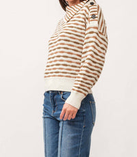 Dear John Denim - Ingrid Button Striped Sweater - acrylic - brown - clothing