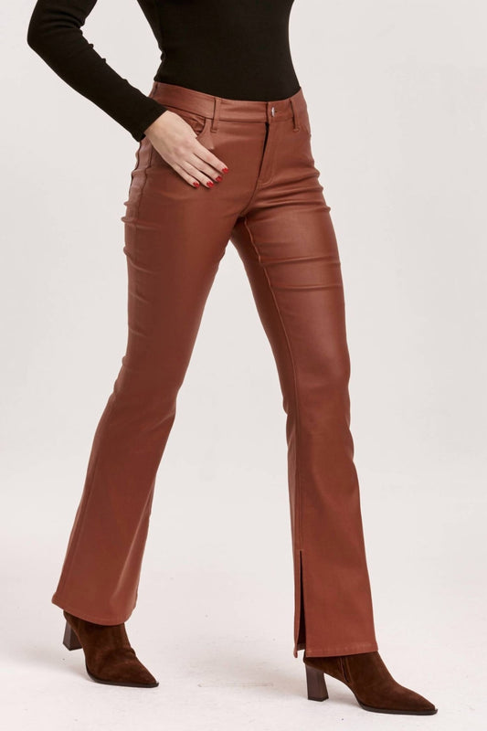 Dear John Denim - Jaxtyn Bootcut Leather Jeans - boot - cut - brown - clothing