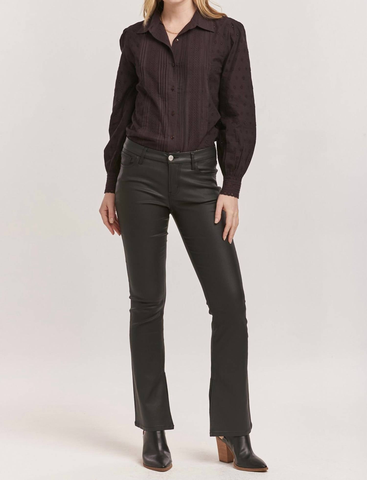 Dear John Denim - Jaxtyn Bootcut Leather Jeans - black - boot - cut - clothing